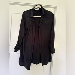 Aritzia Babaton black silk blouse